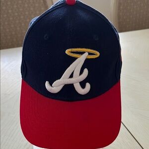 Navy and Red Baseball Cap with Embroidered Logo